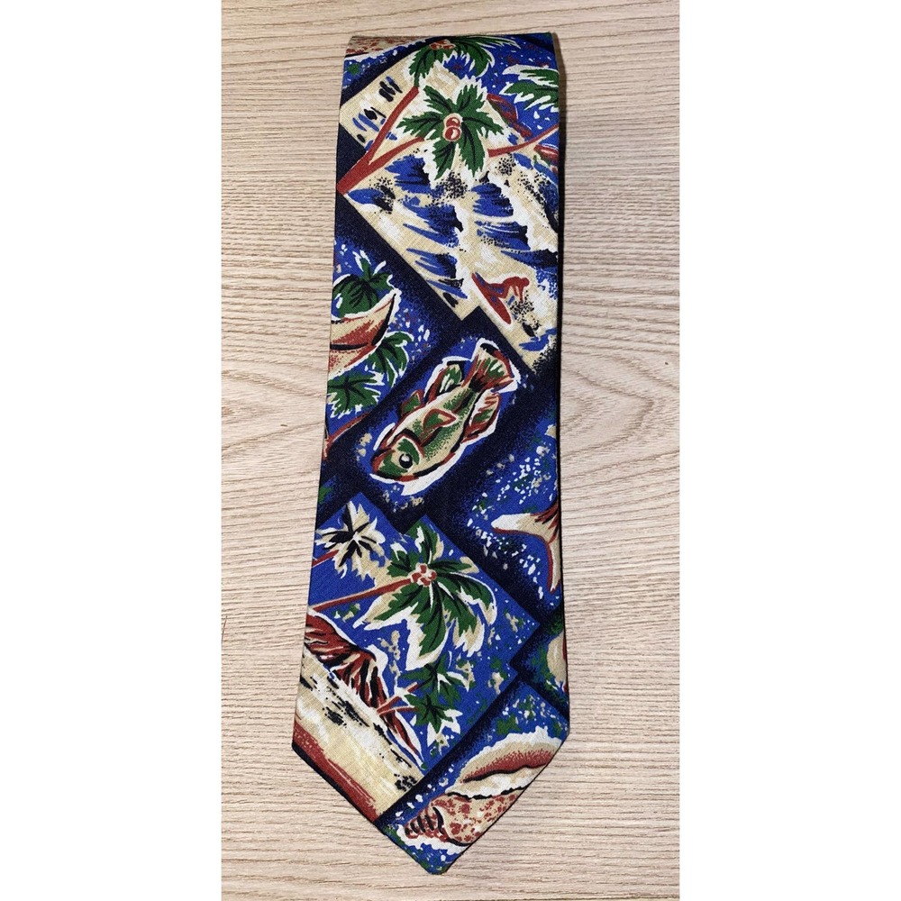 Men’s Hawaiian Tie, “Ties to Hawaii” Handmade, 58” x 4”, Hawaiian Print EUC